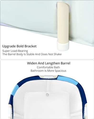 QWORK® Große Tragbare Badewanne 140cmX60cmX55cm, Erwachsene Klappbare Plastikwanne, Spa Badewanne, für Einweichbäder zu Hause