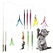 Interactivo Juguetes Para Gatos Con Plumas, Juguetes De Plumas De Gato, Retráctil Interactivos Juguetes Con Varita De Gato (10 Gusanos Y Plumas con campana), Set De Juguetes Para Gatitos Y Gatos