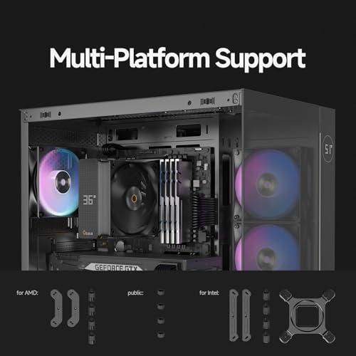 Ocypus Iota A40 CPU-Kühler Single Tower CPU-Luftkühler mit Echtzeit-Digitalanzeige, 4 Heatpipes, leiser 120mm FDB-Lüfter, CPU-Lüfter für AMD AM4/AM5, Intel LGA 115X/1200/1700/1851, BK