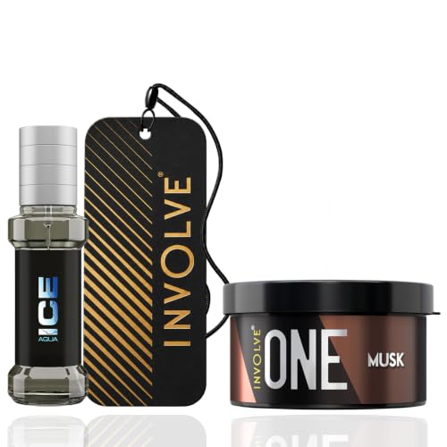 Image of Involve ONE Musk Car Perfume & Element Aqua Ice Spray Air Car Perfume Combo (Pack of 2) | Long Lasting Fragrance | Car Fresheners | Car Accessories Interior | Car Accessories 2026