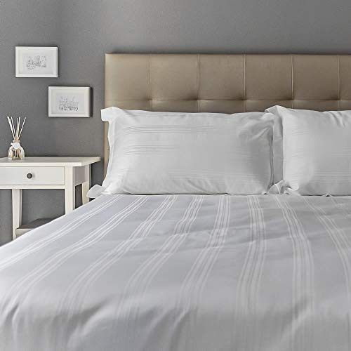 Taie d'oreiller Oxford 50x75 cm en coton 300tc blanc lot de 2