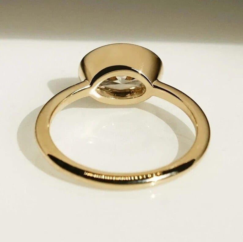 3CT Horizontal Oval Cut Solitaire Moissanite Diamond Gorgeous Anniversary in S925 Sterling Silver Ring, Oval Promise Ring, moissanite Ring - GJH1923