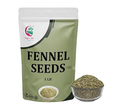 Fennel Seeds 1 LB, 100% Pure & Natural Whole Fennel, Premium Quality Spice for Cooking & Tea, Fresh & Aromatic - By Yogi’s Gift®