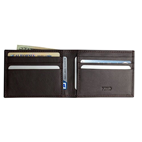Kiko Leather Mens Classic Bifold Brown #TOP3