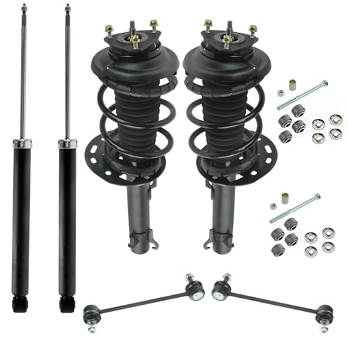 Image of TRQ Front and Rear Suspension Kit Complete Strut & Coil Spring Assembly Shock Absorber Sway Bar Stabilizer Link Compatible with 2006-2010 Ford Focus