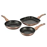 COMPLETE 3-PIECE CULINARY VERSATILITY – This precision-forged set equips your kitchen with a 20cm fry pan, a 24cm fry pan, and a 28cm grill pan. Whether you are searing a ribeye with perfect grill marks, sautéing vibrant vegetables, or flipping delic...