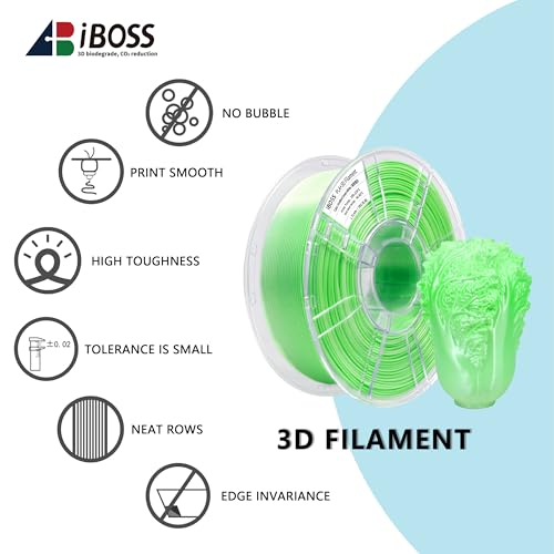 Image of iBOSS Silk Gradient PLA Plus (PLA+) 3D Printer Filament 1.75mm+ /-0.02mm, 1kg Spool (2 2lbs) Dual Color 3D Printing Filament, PLA Pro 3D Filament,Fit Most FDM Printer(Gradient Green White)