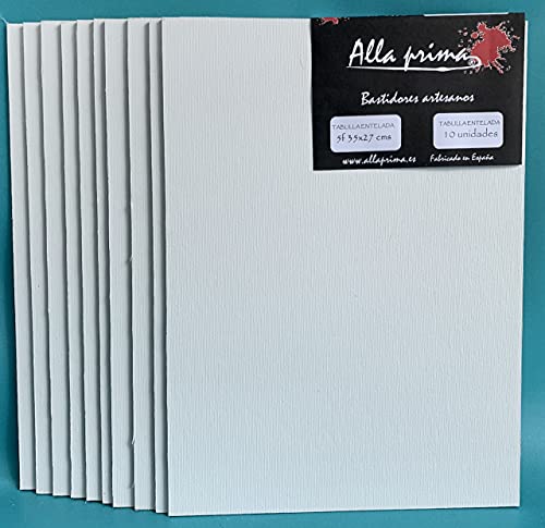 Alla Prima. Set de 10 tablillas enteladas Supra de 35x27 (5F) fabricadas en España Cover