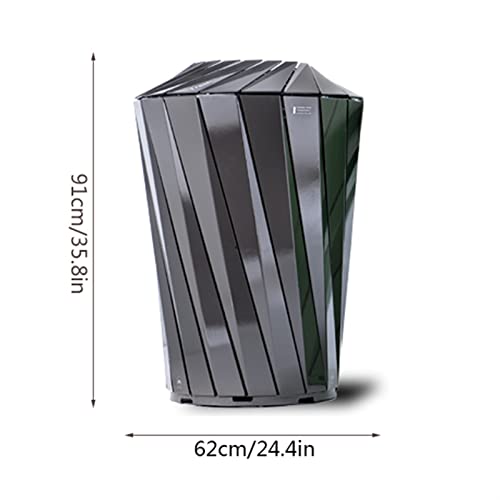 Stainless Steel Outdoor Trash Can - Round Large Capacity Garbage Bin for Office, Hotel, Shopping Mall & Recycling – Durable, Stylish & Weatherproof