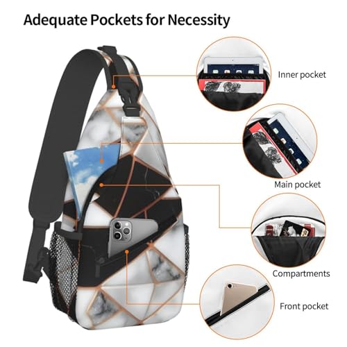 Mochila cruzada estampado mármol 3D para viaje miniatura 4