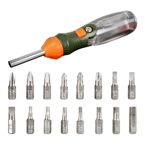 Destornillador de trinquete, kit de destornillador portátil, herramientas manuales con raqueta de precisión extensión percusora para electricistas portátil bolsillo