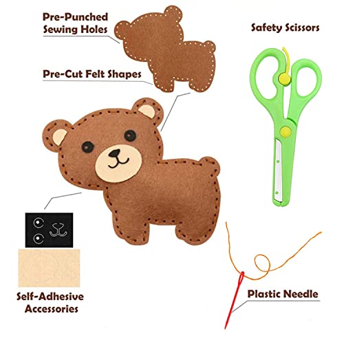 Allazone Animal Sewing Kit - Cat Felt Sewing Craft Kit for Kids Ideal Arts and Crafts Project, B - Image 3
