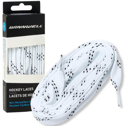 Winnwell Lacets Hockey Non Ciré 120" Blanc/Noir