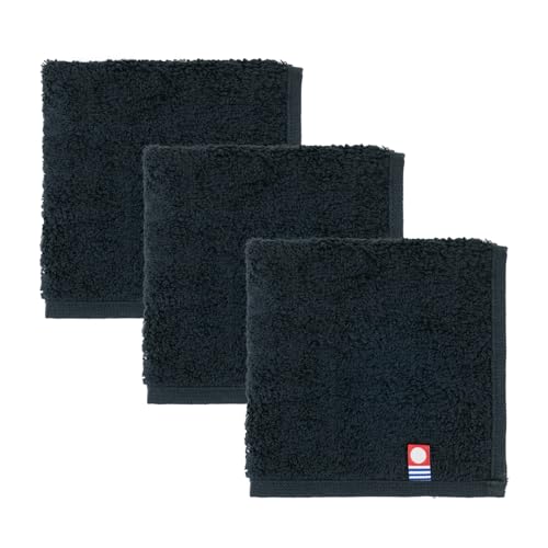 オルタ(oruTa) タオルハンカチ 今治 3枚セット 小さめ メンズ 綿 ふわふわ 日本製 22×22cm ハンドタオル peak スポーツ 蛍光染料不使用 ブラック（Amazon）