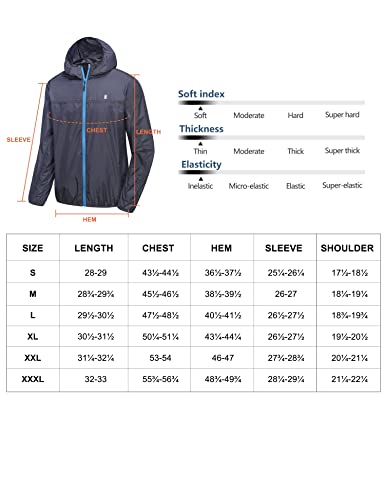 Little Donkey Andy Men's Lightweight Packable Sun Protection Jacket Quick Dry Full Zip Hooded Jacket For Hiking Running Travel Golf Navy Blue S #TOP5