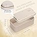 Small Lock Box for Medication Safe, Lockbox for Phone Jail, Medicine Lockable Storage Box with Code for Pills/First Aid Kits, Locked Food/Snack Box Container for Home/Fridge/Office (Cream)