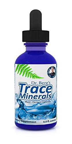 Dr. Berg's Trace Minerals Supplement – 100% Plant Derived – Electrolyte Hydration, Enzyme Activation, Supports Metabolism for Healthy Hair, Skin & Nails (4 oz Liquid)
