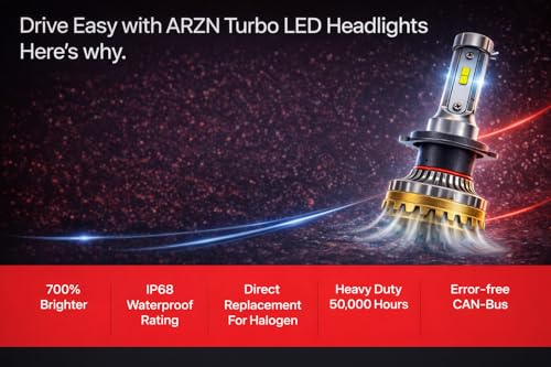 Image of ARZN H4 LED Headlight Bulb 80W AC /DC 6000K Sky White | Canbus | Plug & Play | Cooling Fan | Luma-Beam Technology | for Bike & Car