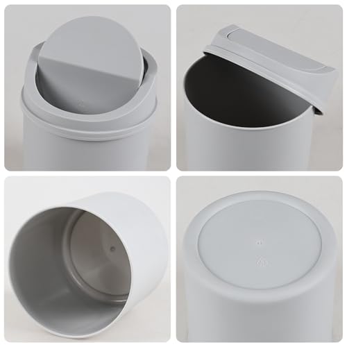 Mini caneca de basura de plástico gris 0.5 galón miniatura 2
