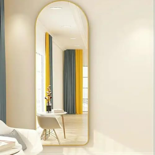 Espelho Oval Chão Suporte Corpo Inteiro Dourado 100x30cm Luxo (Do...