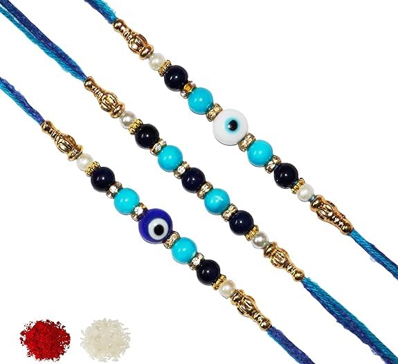 NITYAM ENTERPRISES Unisex Adult Imported Pearl Dynamic colours With Daimond Ring Rakhi For Bhaiya Bhabhi/Sister/Brother/Family Rakhi With Roli Chawal (B095PVW9K2) Amazon Price History, Amazon Price Tracker