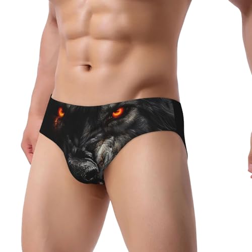 Men's Briefs Halloween Werewolf Fierce Wolf Triangle Underwear print Novelty Briefs2