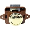 Keyless Push Button Catch Door Knob Lock Push Button Catch Lock for RV Caravan Cabinet Boat Motor Home Cupboard,Brown Gold