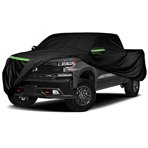 Image of Waterproof Truck Cover Replace for Ford F-Series,Chevy Silverado, Dodge Ram,GMC Sierra CrewCab 6.5 ft, 6 Layers Heavy Duty All Weather Truck Cover with Door Zipper for Snow Rain Dust Protection