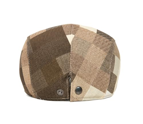 Image of Quanhaigou Men's Cotton Flat Ivy Gatsby Newsboy Driving Hat Adjustable Irish Cabbie Ivy Driving Hunting Cap