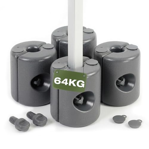 Sekey Pavillon Gewichte 4er Set bis 64 kg Wasser- & sandbefüllbar Wetterfestes HDPE Eigentgewicht 3 5 kg Standfüße für Pavillon Gartenzelt & Party Einfache Montage Maximale Stabilität