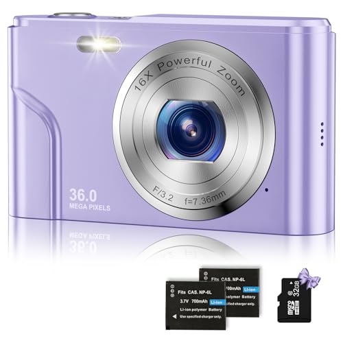 Compact Mini Digital Baby Camera for Teens Boys Girls Adults,1080P 48MP, 32GB SD Card,2.4'', 16X...