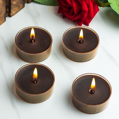 Image of AuraDecor Scented Soy Wax Acrylic Tealight Candle, Organic Luxury Aroma, Aromatic /Aromatherapy Candle || Long Lasting Burning Time (Jumbo Tealight, Black Oudh & Rose)
