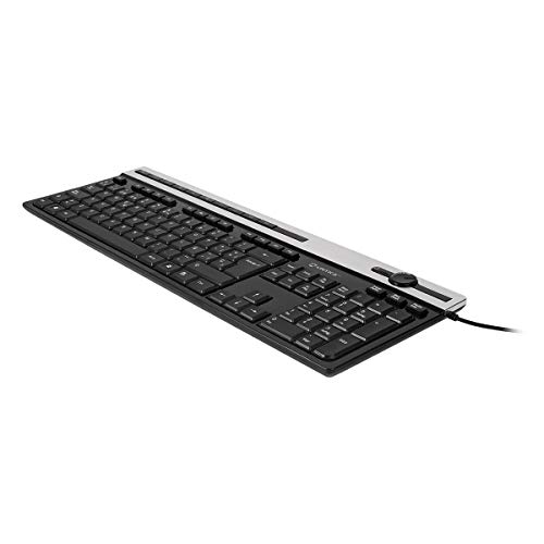 Unykach Teclado Multimedia A2930, Tecla Plana de Membrana con 105 Teclas+12 Multimedia, Conexión USB, Disposición QWERTY Español