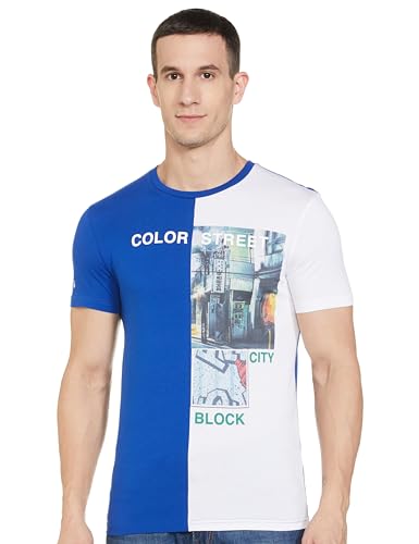 Image of UNITED COLORS OF BENETTON Men's Cotton Solid Regular Fit T-Shirt
