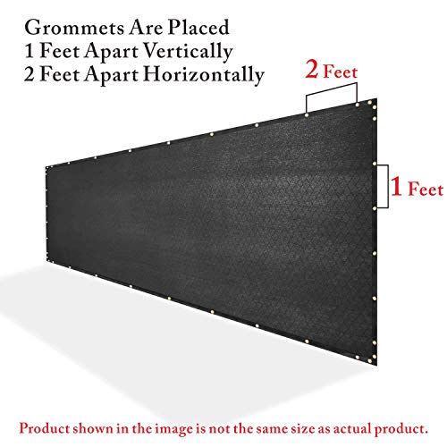 Royal Shade 5' X 50' Black Fence Privacy Screen Windscreen Cover Netting Mesh Fabric Cloth - Get Your Privacy Today, Stop Neighbor Seeing-Through Stop Dogs Barking Protect Property We Make Custom Size #TOP1