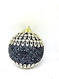  BARTOLOZZI Boule de Noël avec paillettes dorées et fond pailleté.