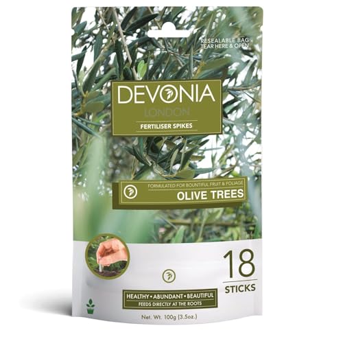 Devonia Olive Tree & Plant Fertiliser (18 Sticks) | Slow-Release Plant Food for Olive Trees | Pre-Measured Easy to Use Mess-Free | Feeds All Varieties Of Olive Tree | Fertiliser Feed All Season Long