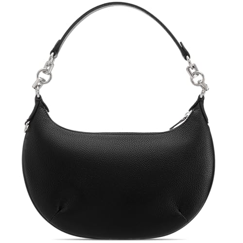 Bolso pequeño negro con cadena plateada para mujer miniatura 2
