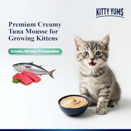 Image of Kitty Yums Kitten Wet Mousse 80g(4+1) Pack of 5, 400g | Tuna | Rich in Protein | Promotes Hydration & Easy to Digest | No Artificial Flavours | Packed with Essential Vitamins & Antioxidants