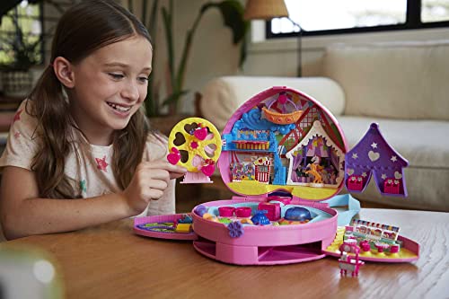 Polly Pocket 2-In-1 Travel Toy Playset With 2 Micro Dolls & Toy Cars, Tiny Is Mighty Theme Park Backpack Compact #TOP1