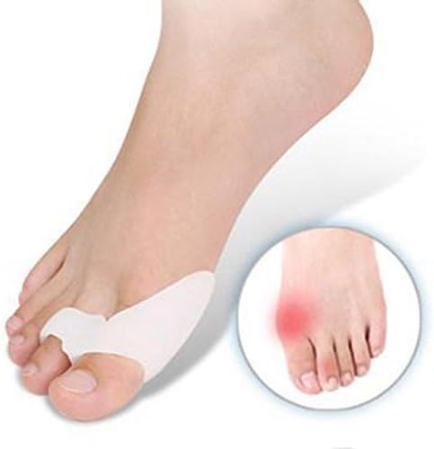 Pair Unisex Foot Pain Relief Hallux Valgus Big Gel Toe Separators, Spacers, Straightener and Spreader Splint Alignment Corrector Hammer Toes and Tailor's Bunion Aid Treatment Splint Toe Protector for Left and Right Foot (White)