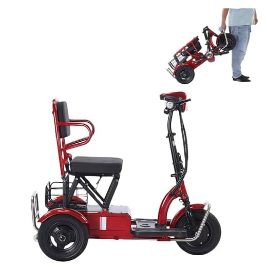 zhyunvd 3 Wheels Scooter, Folding Electric Wheelchair, 3 Wheels, Mobility Scooter, Lightweight, 3 Wheels, Battery Life Up To 20 Km, Comfortable Seat 12 A