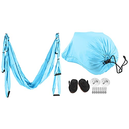 ANKROYU Yoga -Hängematte Anti -Schwerkraft Yoga Swing Hängematte Ultraleichte Fitnesszubehör für Luftjoga und Dehnungstherapie aus 210 -t -Nylon -Tafta mit Gewicht von 300 kg (Himmelblau)