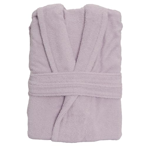 LA MALLORQUINA Albornoz Rizo Unisex - Basic LMQ malva - Talla L - 100% Algodón cardado de 370 gr/m2 | Ideal para Baño, Pisicina, Hoteles, Spa