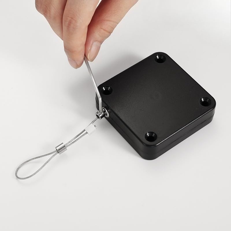 Door Closer with Retractable Cable, Automatic Door Closing Tool for Home and Office (Black)