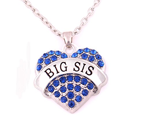 Image of Crystal Heart Necklaces Set Mom Big Sis Middle Lil Sister