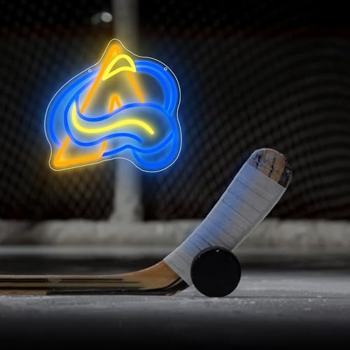 Image of Ice Hockey Neon Sign for Wall Decor,Ice Hockey Team Logo Light,Ice Hockey LED Sign,Sports Decor,Hockey Light,Hockey Club Decor,Gifts for Boys,IceHockey Team Fans,Size 13.8 * 13.4 inches(FMXD145)