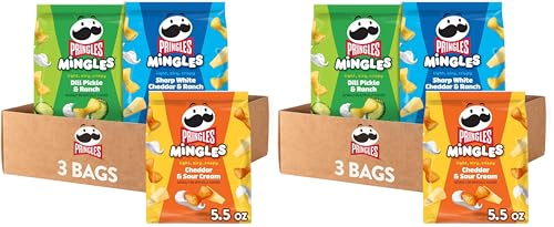 Image of Pringles Mingles Puffed Snacks, Variety Pack, Cheese Puffs, Salty Snacks (Pack of 6)