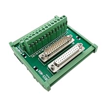 DB25 Solderless Male Female Header Breakout Connector, RS232 D-SUB Serial to 25-pin Port Terminal Adapter Connector Breakout Board with Mounting Rail