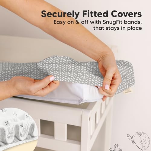 Image of 2-Pack Organic Changing Pad Covers for Girl, Boy, Neutral - 100% Cotton Changing Table Pad Cover, Soft Baby Nursery Diaper Changing Pad Sheets, Contour Changing Pads Liners, Change Pad Cover (Nordic)